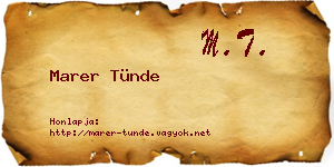 Marer Tünde névjegykártya